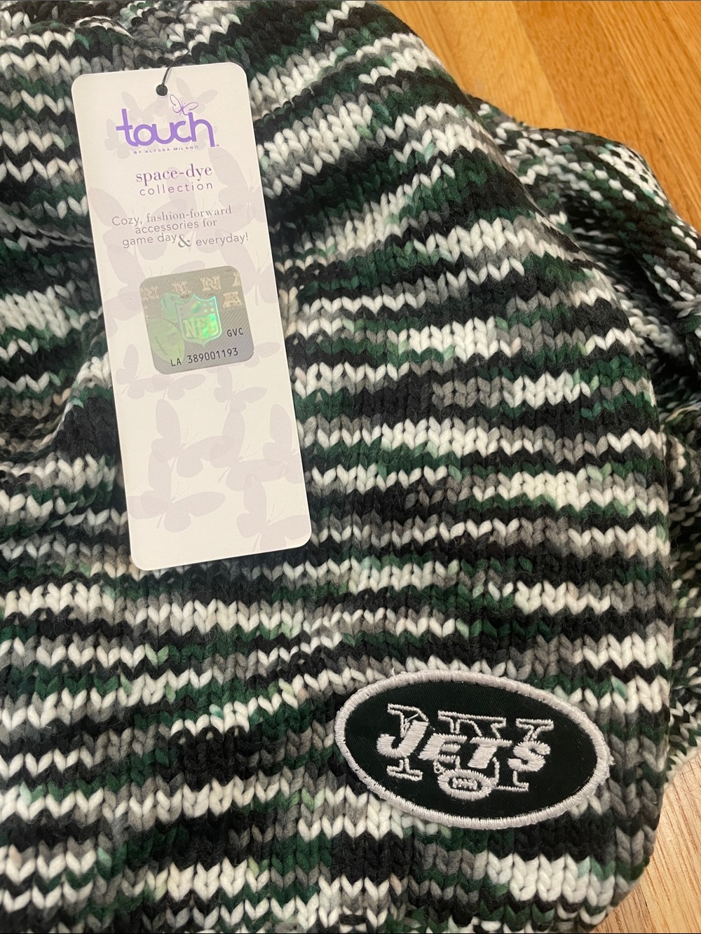 NY Jets Green, Black, and White Knit Cowl Neck Scarf